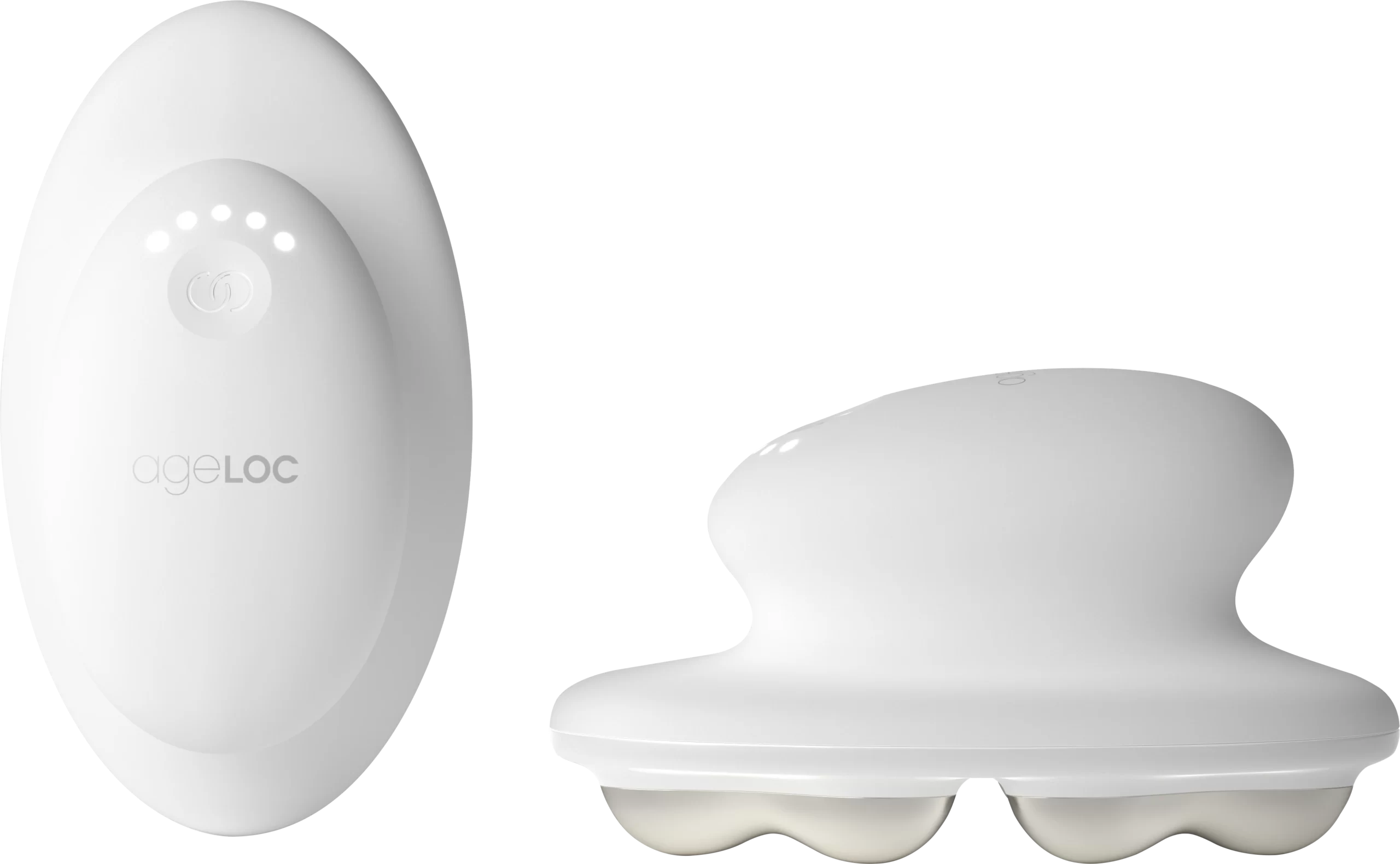 Urządzenie ageLOC WellSpa iO i jego końcówka do masażu.